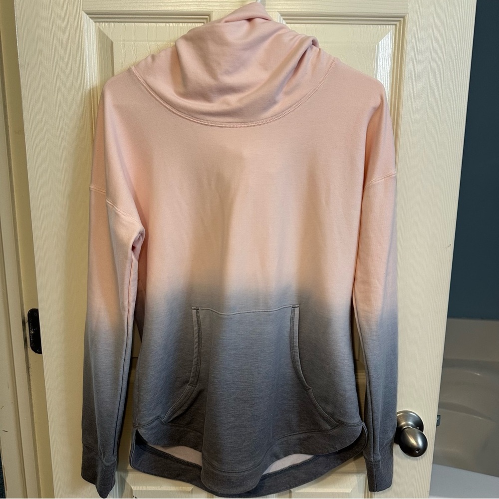 Womens CALIA by Carrie Underwood Pink and Gray Ombre Hoodie, size Medium